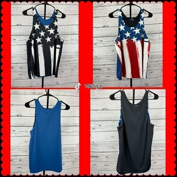 Stars and Stripes Pattern Tank Top Reversible - Picture 4 of 13